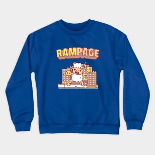 Funny Ram Going On Rampage in City Crewneck Sweatshirt
